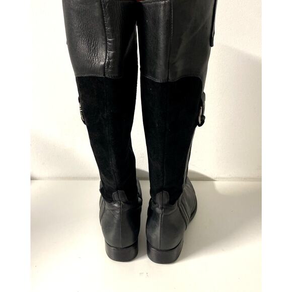 AGL Attilio Giusti Leombruni Tall Boot Leather Suede Black Round Toe Fla… - Picture 5 of 7